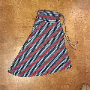 Patagonia Coral Pink and Blue Striped 2-in-1 Skirt Dress